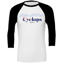 Load image into Gallery viewer, Ride a Wave: Cyclops 3/4 sleeve Baseball Top