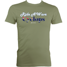 Load image into Gallery viewer, Ride a Wave: Cyclops | Men's Fitted Tee in Darker Colours