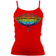 Load image into Gallery viewer, Rainbow: Lips #2 Spaghetti Strap Tank Top