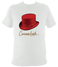 Load image into Gallery viewer, No.8: Red Top Hat & Leopard Autograph (White or Black T-shirt)