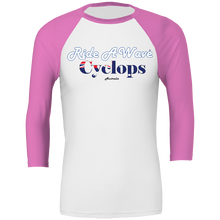 Load image into Gallery viewer, Ride a Wave: Cyclops 3/4 sleeve Baseball Top