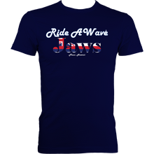Load image into Gallery viewer, Ride a Wave: Jaws | Men's Fitted Tee in Darker Colours