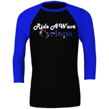 Load image into Gallery viewer, Ride a Wave: Cyclops 3/4 sleeve Baseball Top