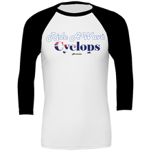 Load image into Gallery viewer, Ride a Wave: Cyclops 3/4 sleeve Baseball Top
