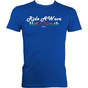 Ride a Wave: Hell's Mouth | Men's Fitted Tee in Darker Colours
