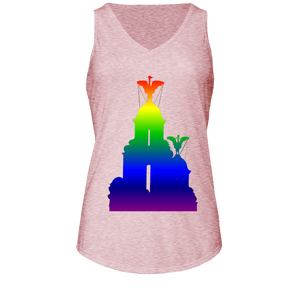 Rainbow: Liver Birds Ladies Flowy V Neck Tank