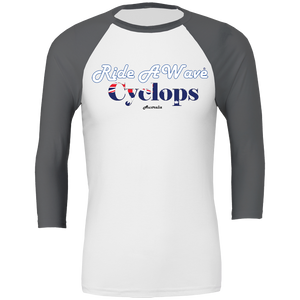 Ride a Wave: Cyclops 3/4 sleeve Baseball Top