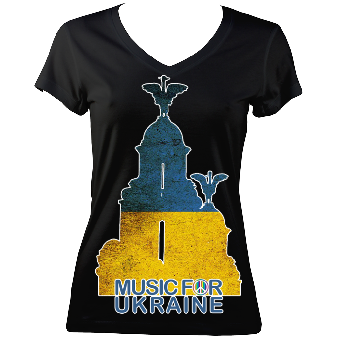Music and Peace for Ukraine - Women's V-neck Jersey Tee