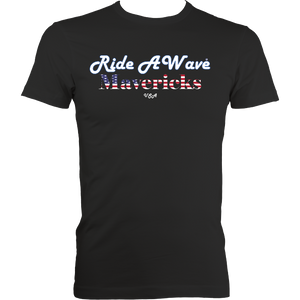 Ride a Wave: Mavericks | Men's Fitted Tee in Darker Colours