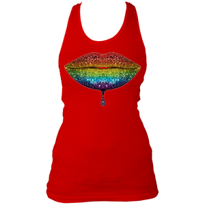 Rainbow: Lips #2 Women's Racerback Tank Top