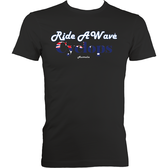 Ride a Wave: Cyclops | Men's Fitted Tee in Darker Colours
