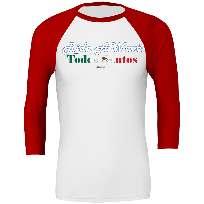 Ride a Wave: Todos Santos 3/4 sleeve Baseball Top