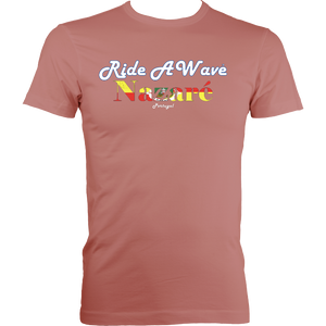 Ride a Wave: Nazare | Men's Fitted Tee in Darker Colours