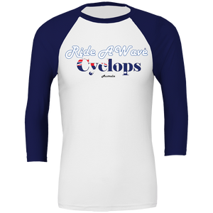 Ride a Wave: Cyclops 3/4 sleeve Baseball Top