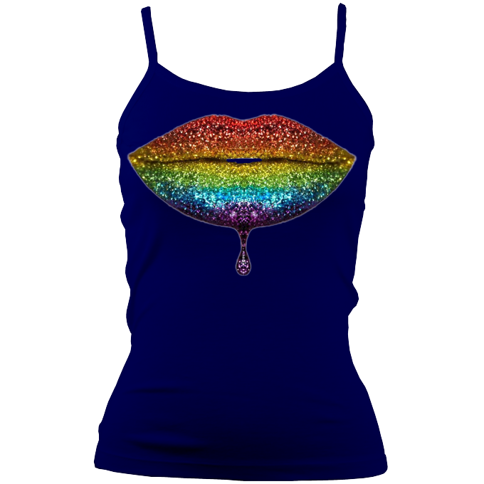 Rainbow Lips 2 Spaghetti Strap Tank Top