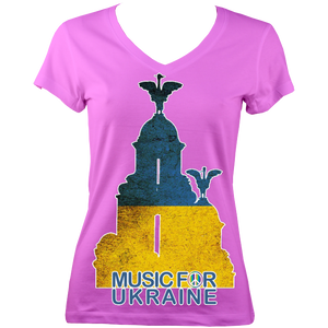Music and Peace for Ukraine - Women's V-neck Jersey Tee