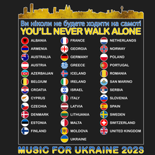 Load image into Gallery viewer, Music for Ukraine &quot;You&#39;ll Never Walk Alone&quot; - Men&#39;s Fitted Tee
