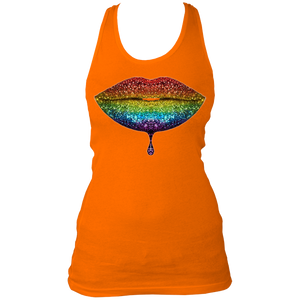 Rainbow: Lips #2 Women's Racerback Tank Top