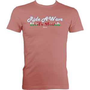 Ride a Wave: Hell's Mouth | Men's Fitted Tee in Darker Colours