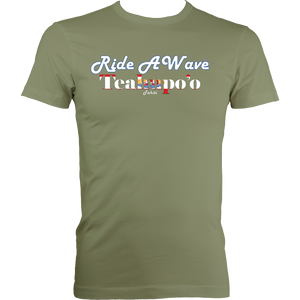 Ride a Wave: Teahupo'o | Men's Fitted Tee in Darker Colours
