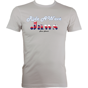 Ride a Wave: Jaws | Men's Fitted Tee in Lighter Colours