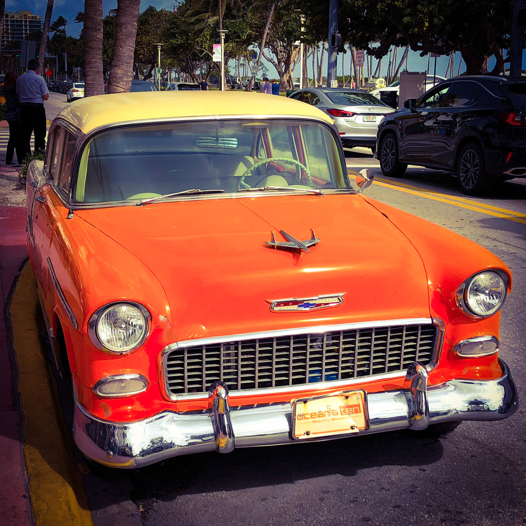 26 - Orange Car South Beach, Miami, USA