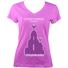 Load image into Gallery viewer, #PurpleLiverBird - Women&#39;s V-neck Jersey Tee
