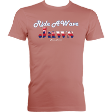 Load image into Gallery viewer, Ride a Wave: Jaws | Men&#39;s Fitted Tee in Darker Colours
