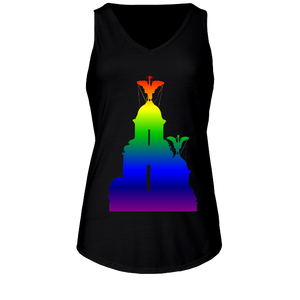 Rainbow: Liver Birds Ladies Flowy V Neck Tank