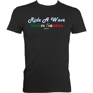 Ride a Wave: Todos Santos | Men's Fitted Tee in Darker Colours