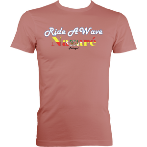 Ride a Wave: Nazare | Men's Fitted Tee in Lighter Colours