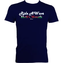 Load image into Gallery viewer, Ride a Wave: Hell&#39;s Mouth | Men&#39;s Fitted Tee in Darker Colours
