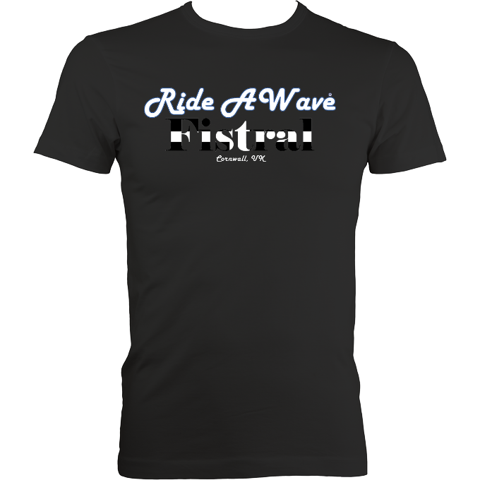 Ride a Wave: Fistral | Men's Fitted Tee in Darker Colours