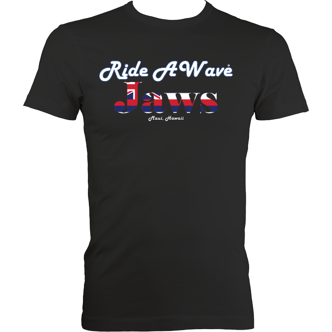 Ride a Wave: Jaws | Men's Fitted Tee in Darker Colours