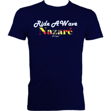 Load image into Gallery viewer, Ride a Wave: Nazare | Men&#39;s Fitted Tee in Darker Colours
