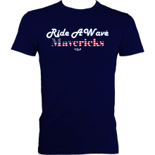 Load image into Gallery viewer, Ride a Wave: Mavericks | Men&#39;s Fitted Tee in Darker Colours
