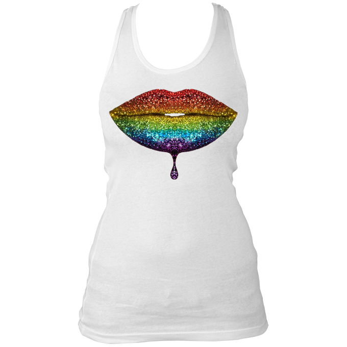 Rainbow: Lips #2 Women's Racerback Tank Top